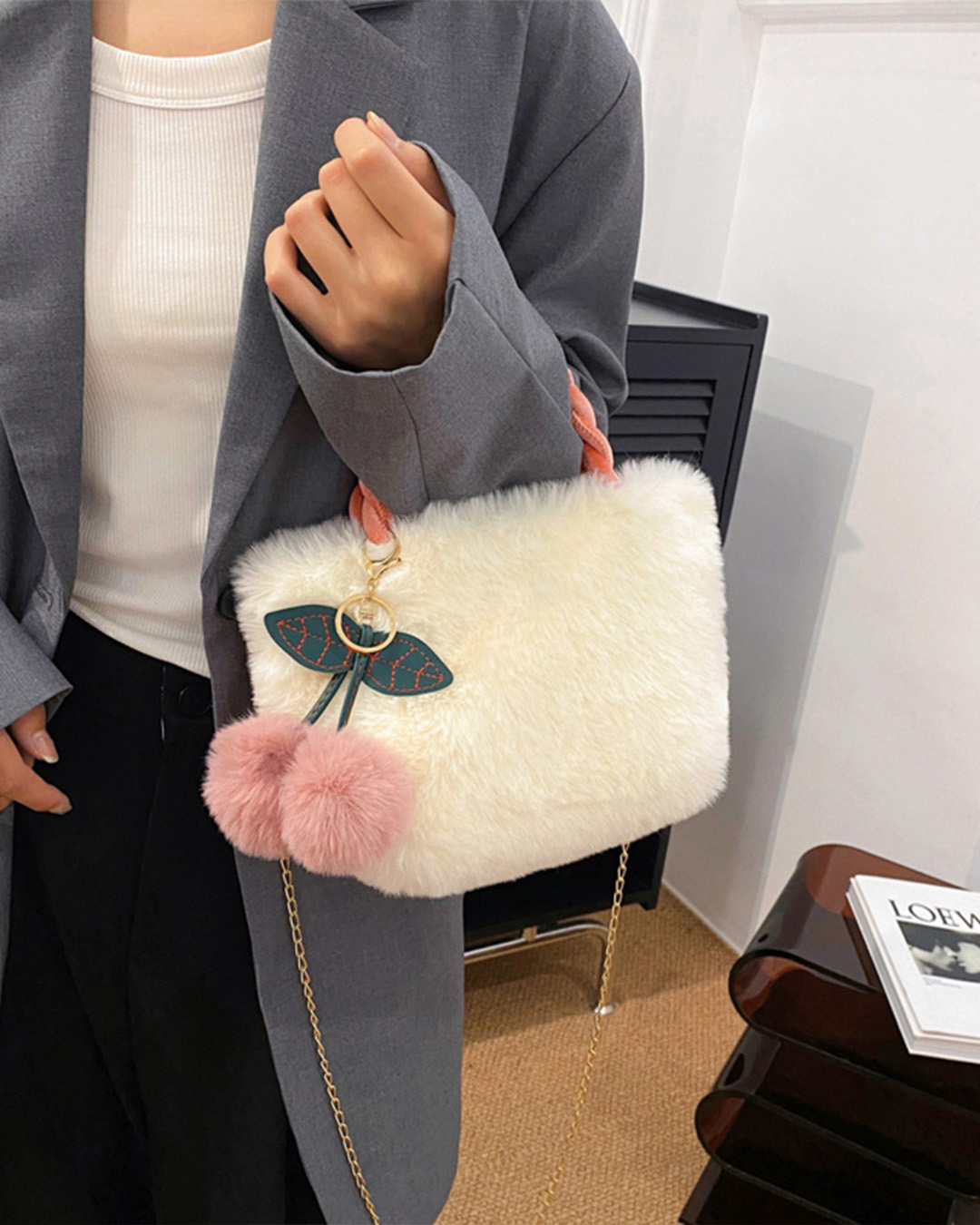 Velvet Cherry Puff Purse